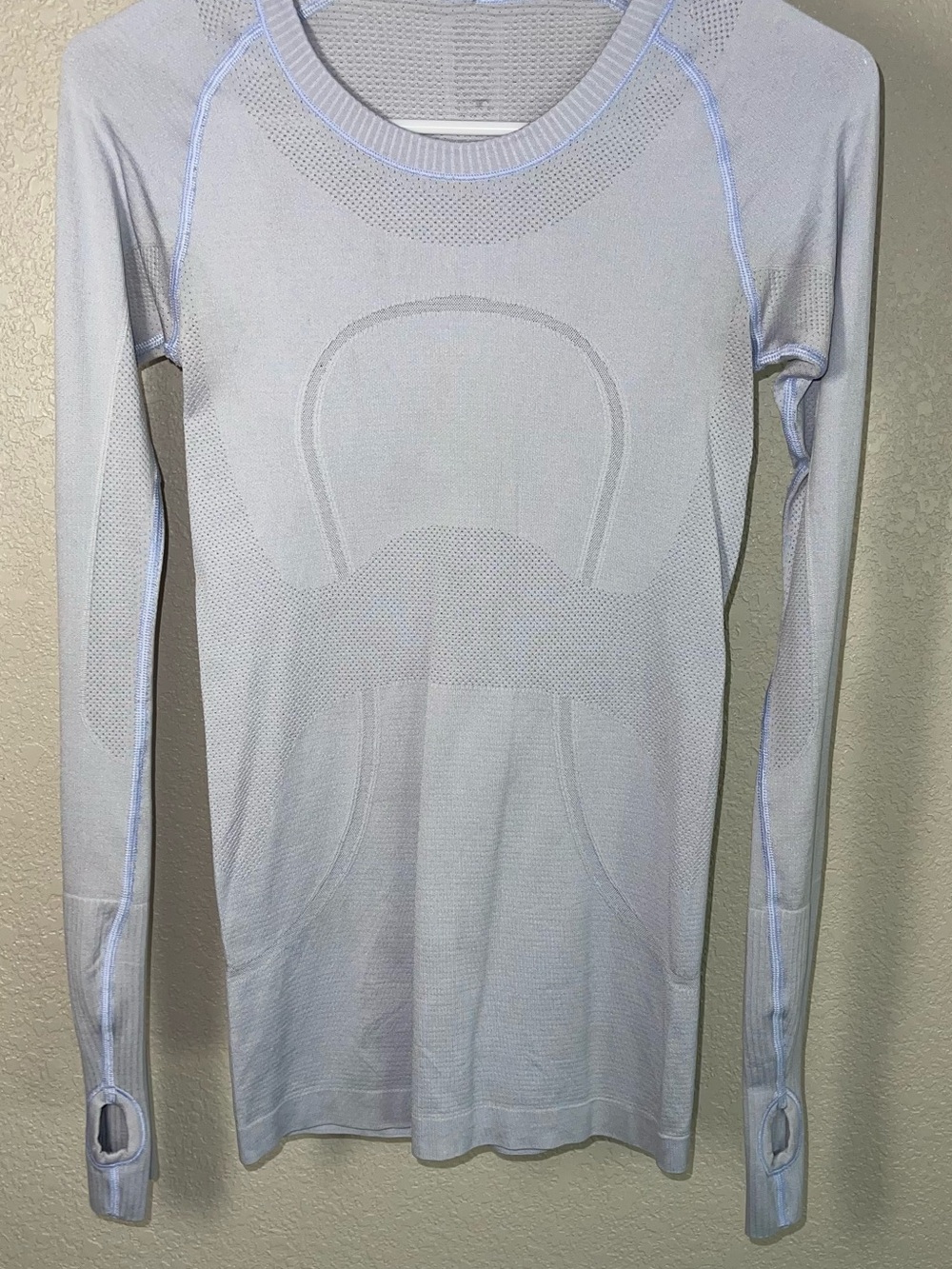 lululemon athletica Pale Blue Seamless Long Sleeve Top